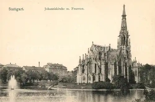 AK / Ansichtskarte Stuttgart Johanniskirche mit Feuersee Kat. Stuttgart