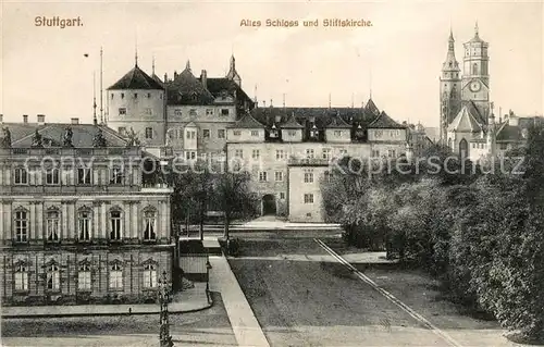 AK / Ansichtskarte Stuttgart Altes Schloss und Stiftskirche Kat. Stuttgart