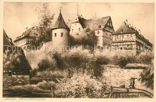 AK / Ansichtskarte Tuebingen Schloss Bebenhausen Charles F. Flower Kuenstlerkarte Photogravure Serie Tuebingen No 1615 Kat. Tuebingen