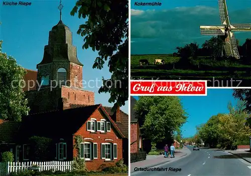 AK / Ansichtskarte Ihlow Ostfriesland Kokermuehle Kirche Riepe Ortsdurchfahrt Kat. Ihlow