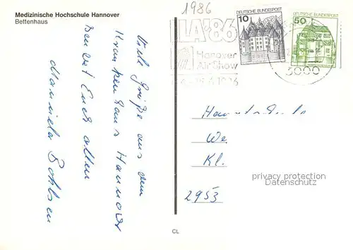 AK / Ansichtskarte Hannover Medizinische Hochschule Bettenhaus Kat. Hannover