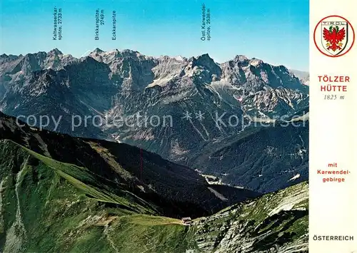 AK / Ansichtskarte Toelzerhuette Fliegeraufnahme mit Karwendelgebirge Kat. Vomp