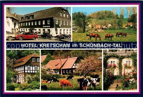 AK / Ansichtskarte Schoenbach Lausitz Hotel Kretscham im Schoenbachtal Details Kat. Schoenbach Loebau