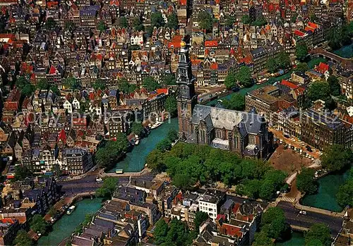 AK / Ansichtskarte Amsterdam Niederlande Prinsengracht Wester Kerk Fliegeraufnahme Kat. Amsterdam