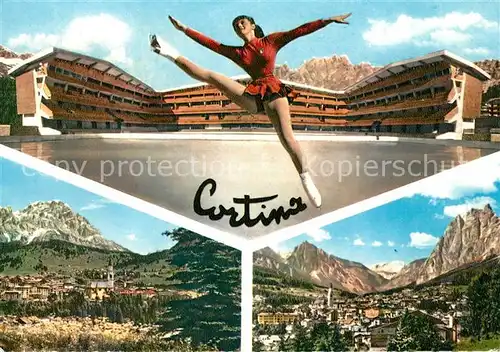 AK / Ansichtskarte Cortina d Ampezzo Olympisches Eisstadion Details Kat. Cortina d Ampezzo