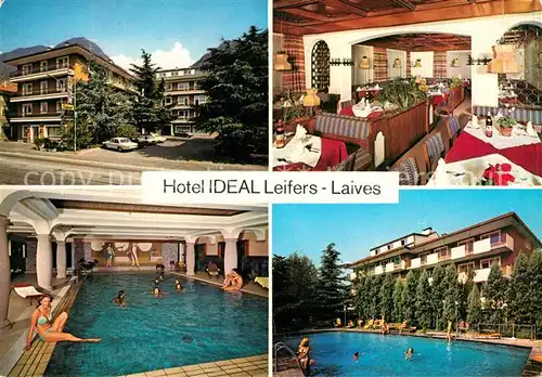 AK / Ansichtskarte Leifers Laives Suedtirol Hotel Ideal Gaststube Hallen und Freibad Kat. Bozen Suedtirol