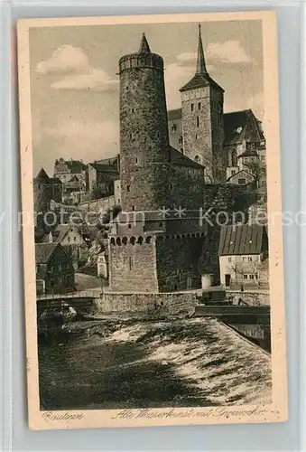 AK / Ansichtskarte Bautzen Alte Wasserkunst mit Spreewehr Kat. Bautzen