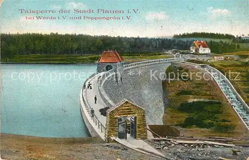 AK / Ansichtskarte Werda Auerbach Geigenbachtalsperre Sperrmauer Stausee Kat. Werda Auerbach