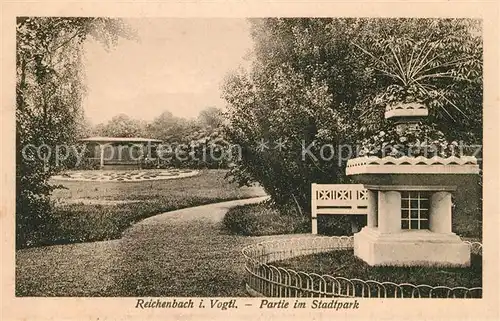 AK / Ansichtskarte Reichenbach Vogtland Partie im Stadtpark Kat. Reichenbach