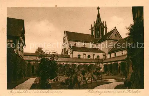 AK / Ansichtskarte Bebenhausen Tuebingen Klostergarten mit Kirche Kat. Tuebingen