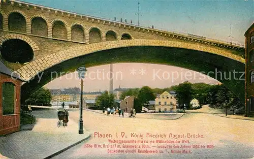 AK / Ansichtskarte Plauen Vogtland Koenig Friedrich August Bruecke Kat. Plauen