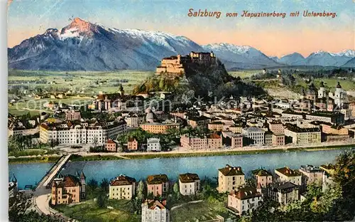 AK / Ansichtskarte Salzburg Oesterreich vom Kapuzinerberg mit Untersberg Kat. Salzburg