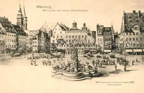 AK / Ansichtskarte Nuernberg Marktplatz Neuer Kunstbrunnen Kat. Nuernberg