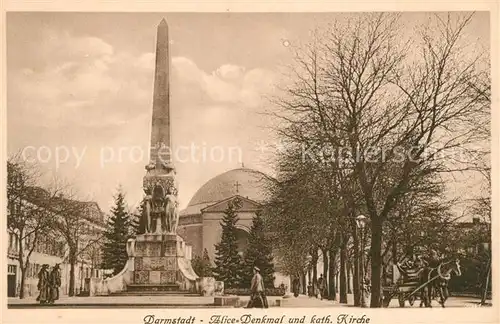 AK / Ansichtskarte Darmstadt Alice Denkmal Katholische Kirche Kat. Darmstadt