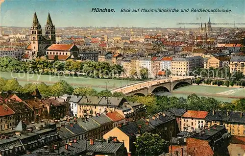 AK / Ansichtskarte Muenchen Maximilianskirche Reichenbachbruecke Kat. Muenchen