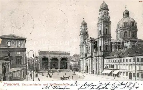 AK / Ansichtskarte Muenchen Theatinerkirche Feldherrenhalle Kat. Muenchen