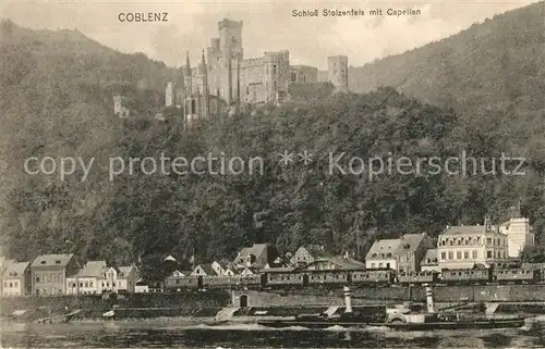 AK / Ansichtskarte Coblenz Koblenz Schloss Stolzenfels Capellen Kat. Koblenz Rhein