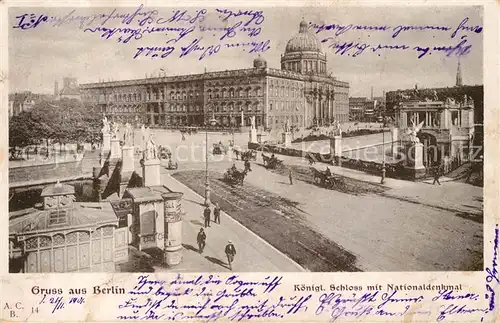 AK / Ansichtskarte Berlin Koenigliches Schloss Nationaldenkmal Kat. Berlin