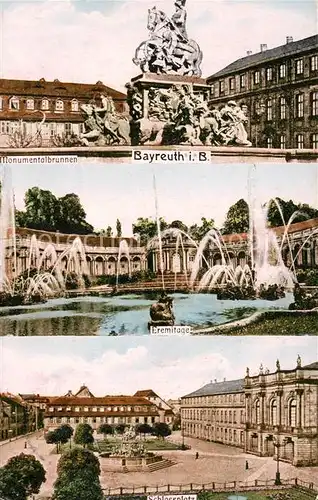 AK / Ansichtskarte Bayreuth Eremitage Monumentalbrunnen Schlossplatz Kat. Bayreuth