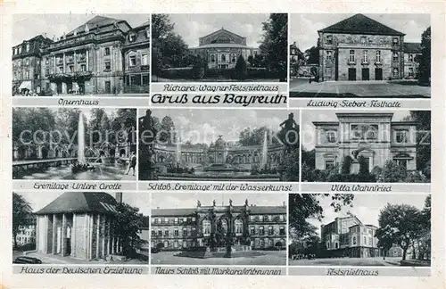 AK / Ansichtskarte Bayreuth Opernhaus Festspielhaus Villa Wahnfried  Kat. Bayreuth
