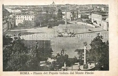 AK / Ansichtskarte Roma Rom Piazza del Popolo Monte Pincio Kat. 