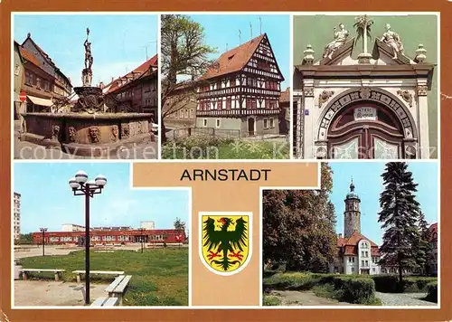 AK / Ansichtskarte Arnstadt Ilm Hopfenbrunnen Neideckturm Gaststaette Voelkerfreundschaft  Kat. Arnstadt