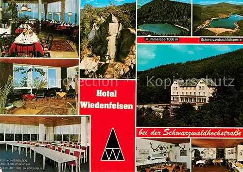 AK / Ansichtskarte Sand Buehl Hoehenhotel Restaurant Wiedenfelsen Speisesaal Mummelsee Schwarzenbachtalsperre Jagdzimmer Konferenzsaal Kat. Buehl