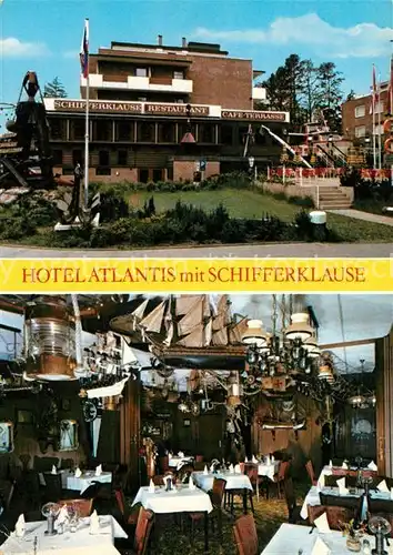 AK / Ansichtskarte Timmendorfer Strand Hotel Atlantis mit Schifferklause Gastraum Kat. Timmendorfer Strand
