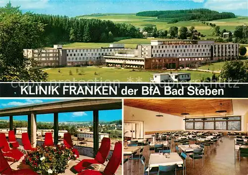 AK / Ansichtskarte Bad Steben Klinik Franken der BfA Bad Steben Terrasse Speisesaal Kat. Bad Steben