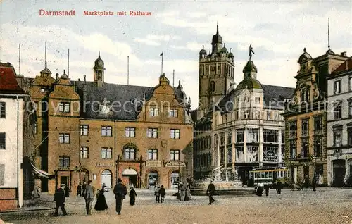AK / Ansichtskarte Darmstadt Marktplatz Rathaus Kat. Darmstadt