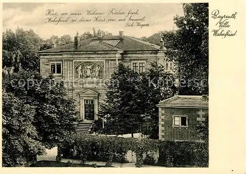 AK / Ansichtskarte Bayreuth Villa Wahnfried Kat. Bayreuth