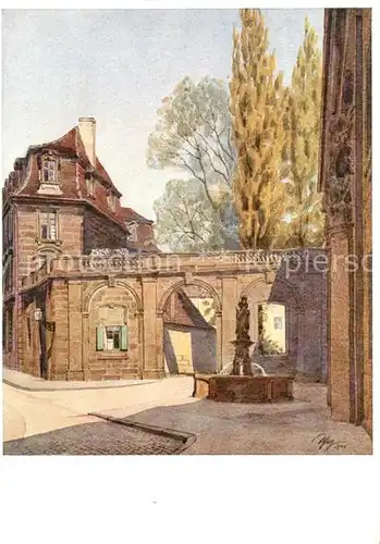 AK / Ansichtskarte Bayreuth Hofgarteneingang Aquarell Hans Schmitz Kuenstlerkarte Kat. Bayreuth