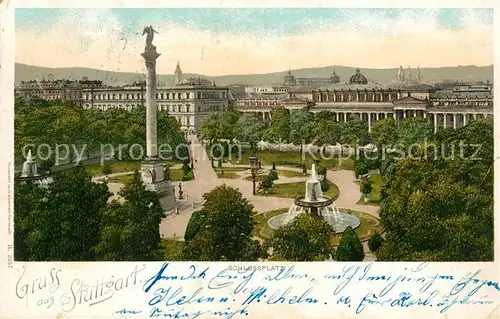 AK / Ansichtskarte Stuttgart Schlossplatz Jubilaeumssaeule Kat. Stuttgart