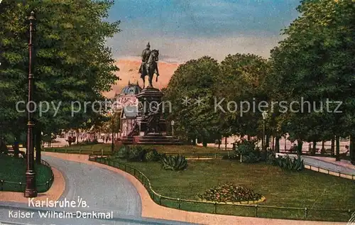 AK / Ansichtskarte Karlsruhe Baden Kaiser Wilhelm Denkmal Reiterstandbild