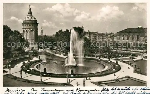 AK / Ansichtskarte Mannheim Wasserturm und Rosengarten Kat. Mannheim