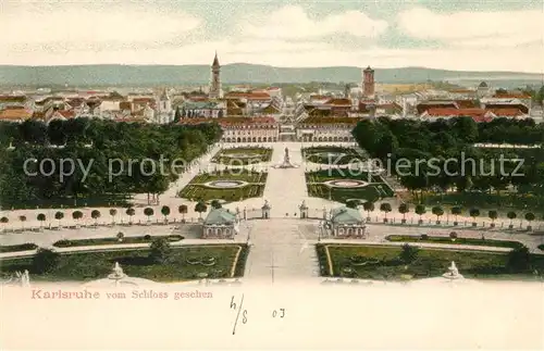 AK / Ansichtskarte Karlsruhe Baden Blick vom Schloss auf Schlossgarten