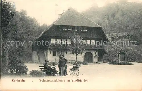 AK / Ansichtskarte Karlsruhe Baden Schwarzwaldhaus im Stadtgarten