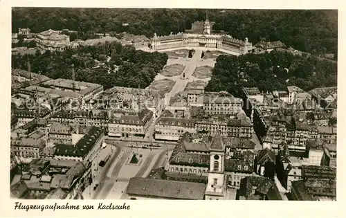 AK / Ansichtskarte Karlsruhe Baden Fliegeraufnahme Schloss und Schlossgarten