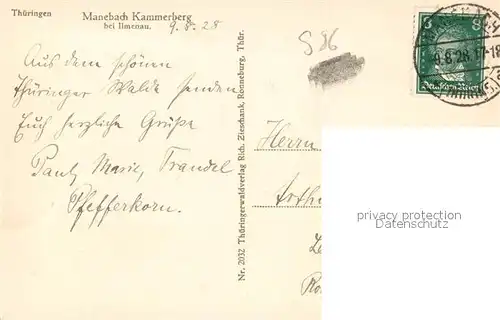 AK / Ansichtskarte Manebach Kammerberg bei Ilmenau Kat. Ilmenau