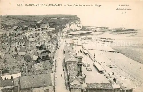 AK / Ansichtskarte Saint Valery en Caux avec la Plage Kat. Saint Valery en Caux