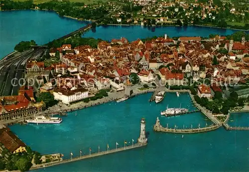 AK / Ansichtskarte Lindau Bodensee Fliegeraufnahme Kat. Lindau (Bodensee)