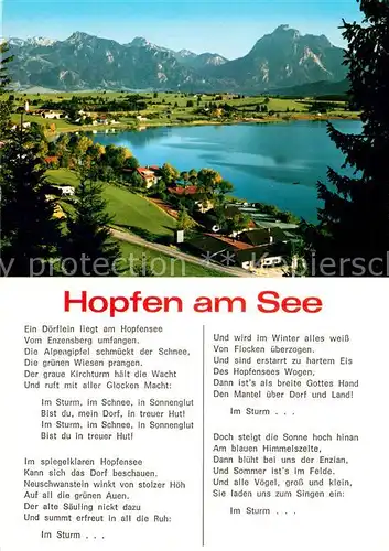 AK / Ansichtskarte Hopfen See Panorama mit Tegelberg und Saeuling Kat. Fuessen