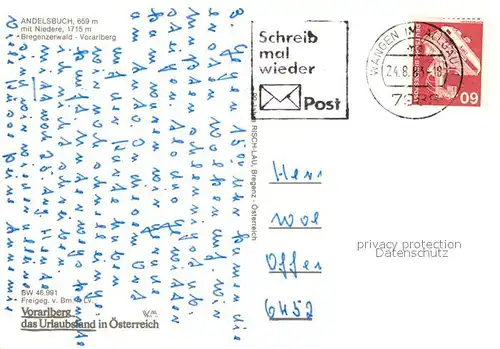 AK / Ansichtskarte Andelsbuch Vorarlberg Fliegeraufnahme mit Bregenzerwald Kat. Andelsbuch