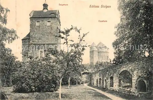 AK / Ansichtskarte Stolpen Schloss Seigerturm Coselturm Englers Koenigl. Saechsische Hofphotographie Kat. Stolpen