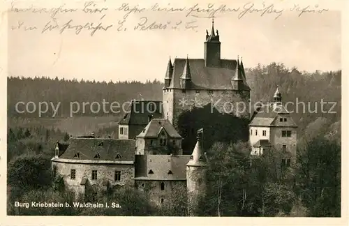 AK / Ansichtskarte Waldheim Sachsen Burg Kriebstein Kat. Waldheim Sachsen