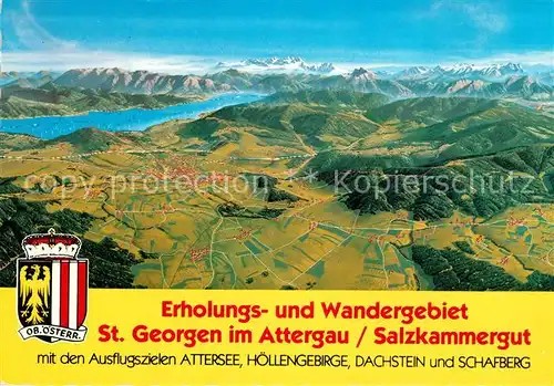 AK / Ansichtskarte St Georgen Attergau Erholungs und Wandergebiet Panoramakarte Kat. Voecklabruck