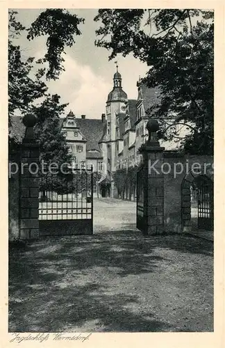 AK / Ansichtskarte Wermsdorf Eingangstor zum Jagdschloss Kat. Wermsdorf