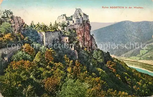 AK / Ansichtskarte Aggsbach Dorf Ruine Aggstein in der Wachau
