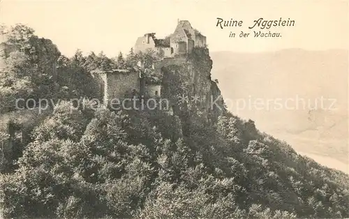 AK / Ansichtskarte Aggsbach Dorf Ruine Aggstein in der Wachau