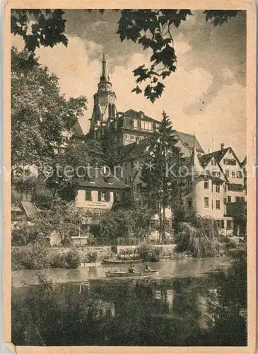 AK / Ansichtskarte Tuebingen Hoelderlinturm Partie am Neckar Stiftskirche Kat. Tuebingen